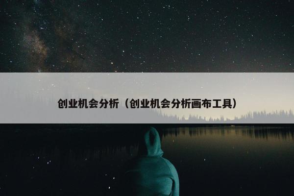 创业机会分析（创业机会分析画布工具）