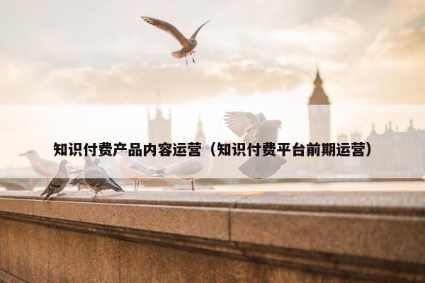 知识付费产品内容运营(知识付费平台前期运营) 知识付费产品内容运营(知识付费平台前期运营)