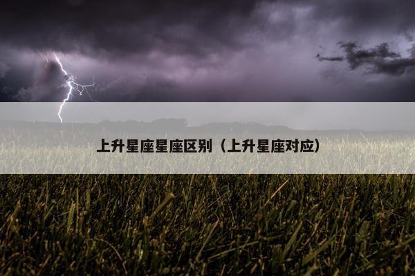 上升星座星座区别（上升星座对应）