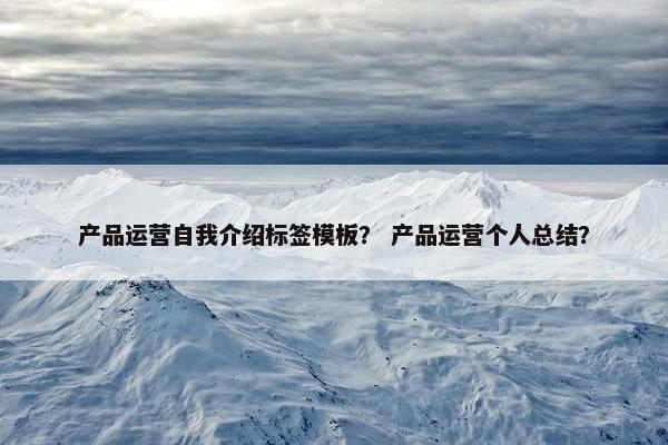 产品运营自我介绍标签模板? 产品运营个人总结?