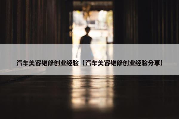 汽车美容维修创业经验（汽车美容维修创业经验分享）