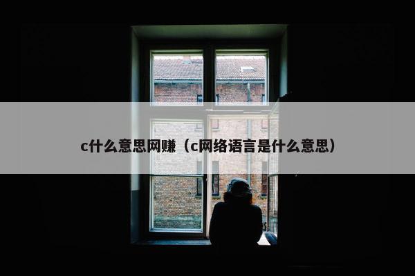 c什么意思网赚（c网络语言是什么意思）