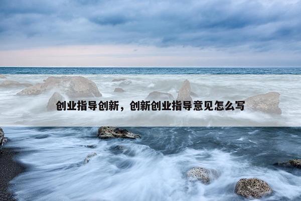创业指导创新，创新创业指导意见怎么写