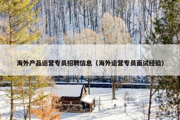 海外产品运营专员招聘信息（海外运营专员面试经验）