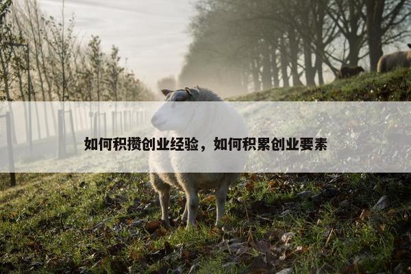如何积攒创业经验，如何积累创业要素