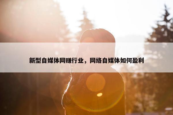 新型自媒体网赚行业，网络自媒体如何盈利