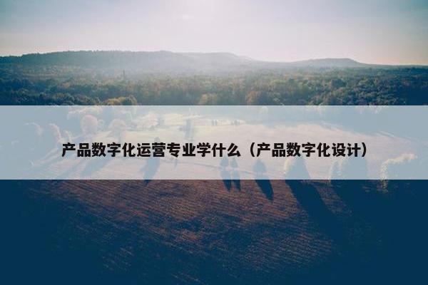 产品数字化运营专业学什么（产品数字化设计）