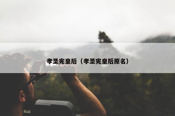 孝圣宪皇后（孝圣宪皇后原名）