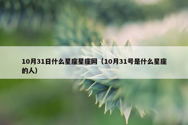 10月31日什么星座星座网（10月31号是什么星座的人）