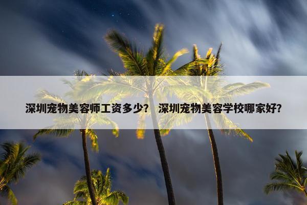 深圳宠物美容师工资多少？ 深圳宠物美容学校哪家好？