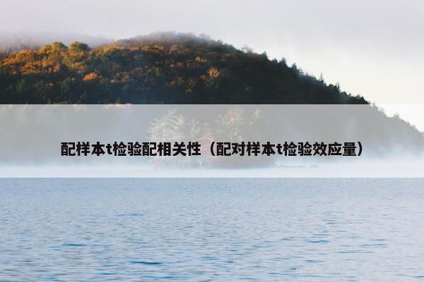 配样本t检验配相关性（配对样本t检验效应量）