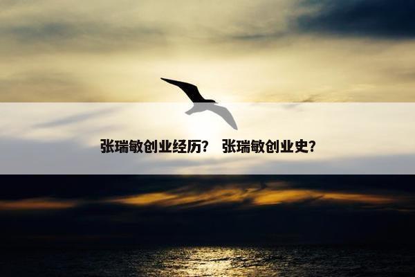 张瑞敏创业经历？ 张瑞敏创业史？