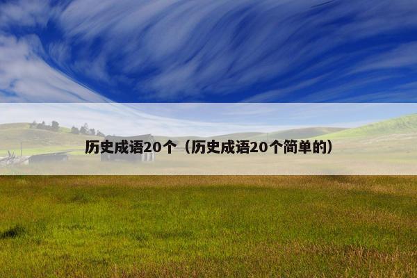 历史成语20个（历史成语20个简单的）