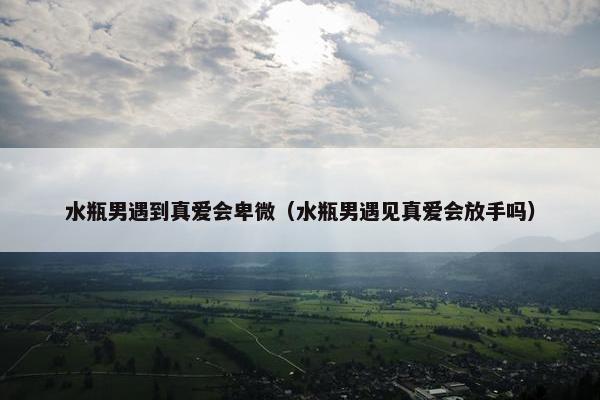 水瓶男遇到真爱会卑微（水瓶男遇见真爱会放手吗）