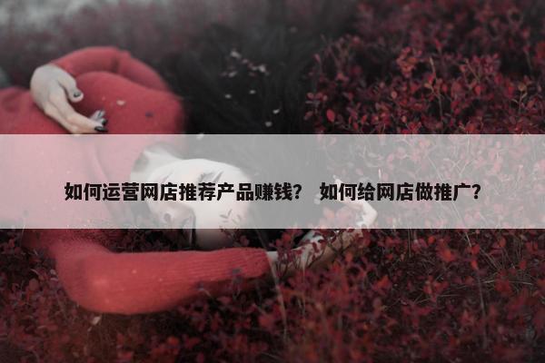 如何运营网店推荐产品赚钱？ 如何给网店做推广？
