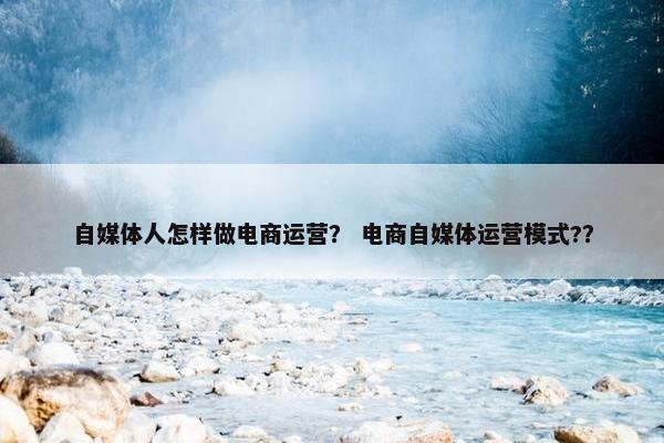 自媒体人怎样做电商运营？ 电商自媒体运营模式?？