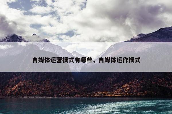 自媒体运营模式有哪些，自媒体运作模式