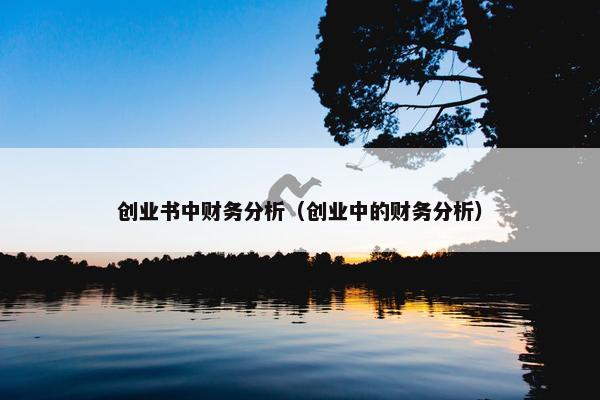 创业书中财务分析（创业中的财务分析）
