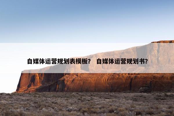 自媒体运营规划表模板？ 自媒体运营规划书？