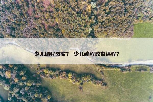 少儿编程教育？ 少儿编程教育课程？
