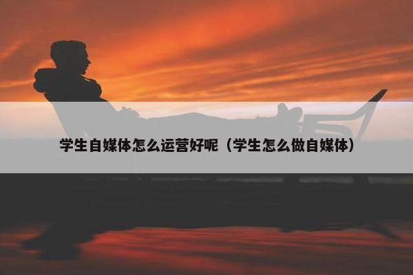 学生自媒体怎么运营好呢（学生怎么做自媒体）