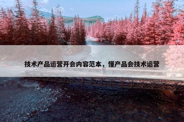 技术产品运营开会内容范本，懂产品会技术运营