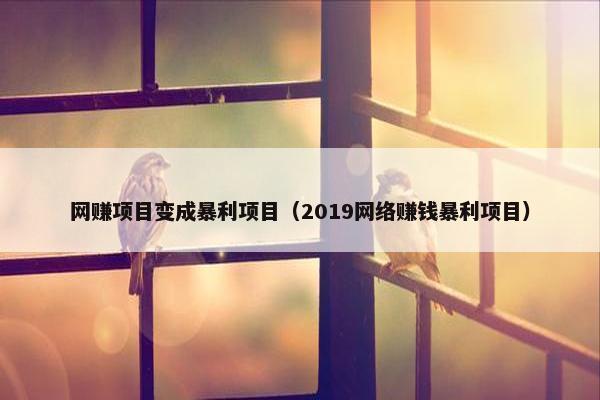 网赚项目变成暴利项目（2019网络赚钱暴利项目）