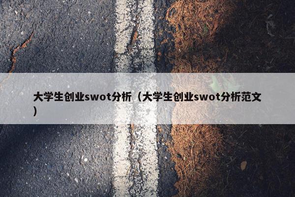 大学生创业swot分析（大学生创业swot分析范文）