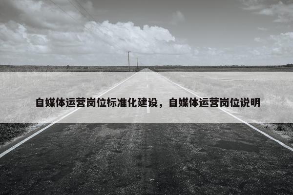 自媒体运营岗位标准化建设，自媒体运营岗位说明