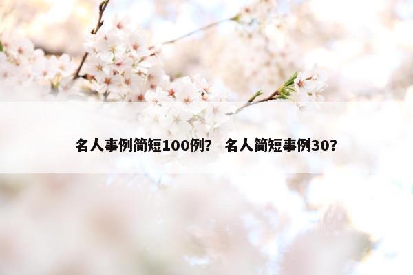 名人事例简短100例？ 名人简短事例30？