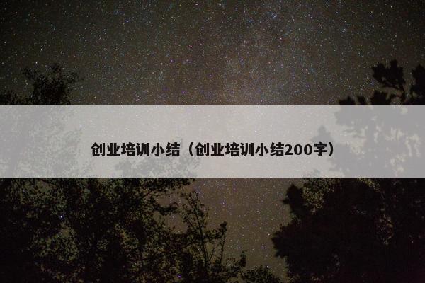 创业培训小结（创业培训小结200字）