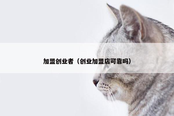 加盟创业者（创业加盟店可靠吗）