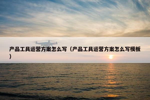 产品工具运营方案怎么写（产品工具运营方案怎么写模板）