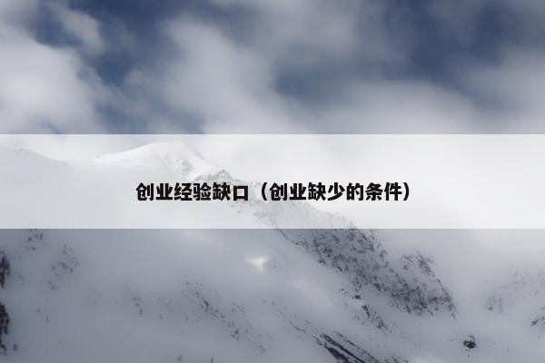 创业经验缺口（创业缺少的条件）