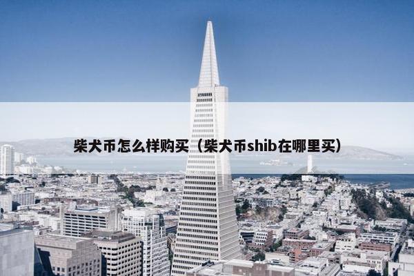 柴犬币怎么样购买（柴犬币shib在哪里买）