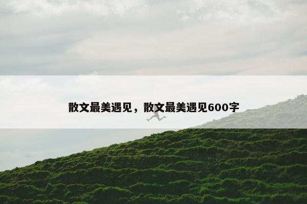 散文最美遇见，散文最美遇见600字