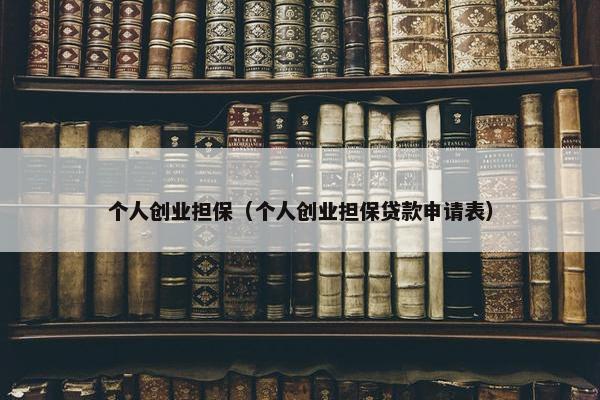 个人创业担保（个人创业担保贷款申请表）