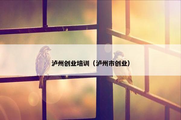 泸州创业培训（泸州市创业）