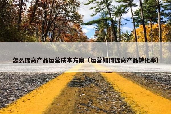 怎么提高产品运营成本方案（运营如何提高产品转化率）