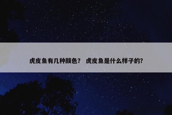 虎皮鱼有几种颜色？ 虎皮鱼是什么样子的？