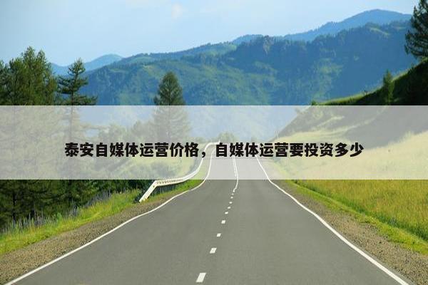 泰安自媒体运营价格，自媒体运营要投资多少