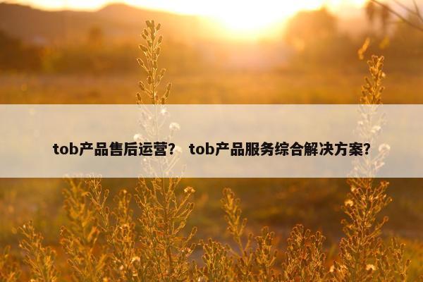 tob产品售后运营？ tob产品服务综合解决方案？