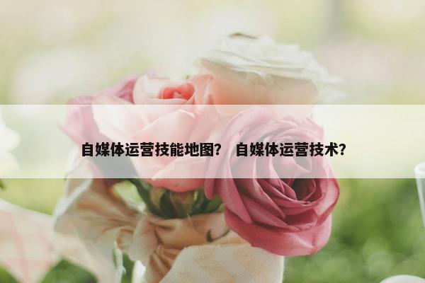 自媒体运营技能地图？ 自媒体运营技术？