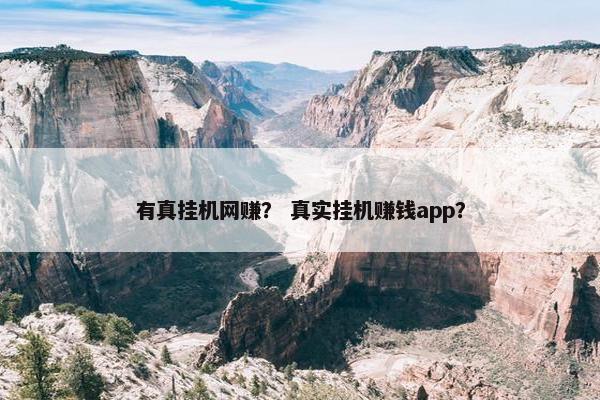 有真挂机网赚？ 真实挂机赚钱app？