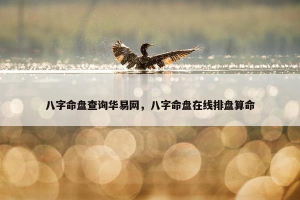八字命盘查询华易网，八字命盘在线排盘算命