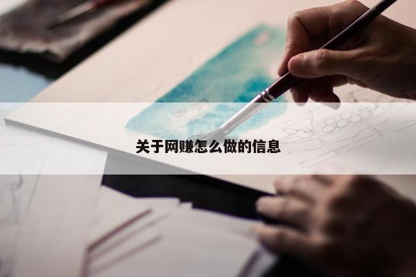 关于网赚怎么做的信息