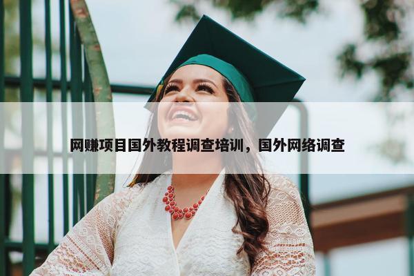 网赚项目国外教程调查培训，国外网络调查