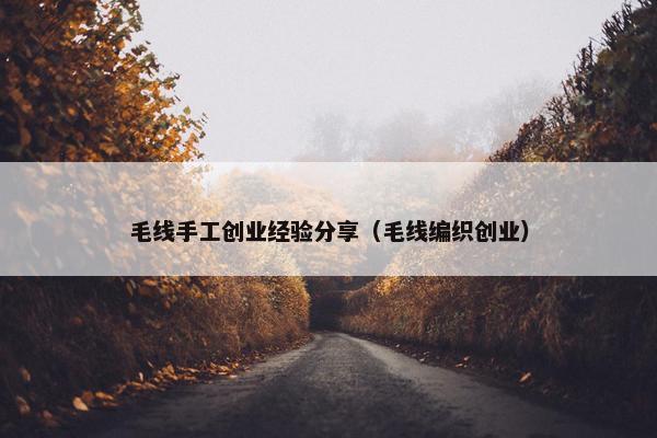 毛线手工创业经验分享（毛线编织创业）