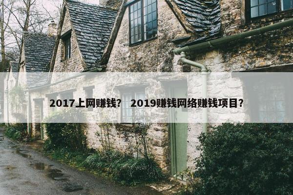 2017上网赚钱？ 2019赚钱网络赚钱项目？