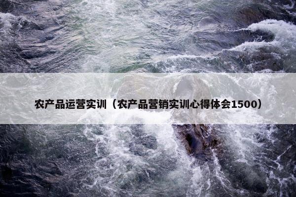 农产品运营实训（农产品营销实训心得体会1500）